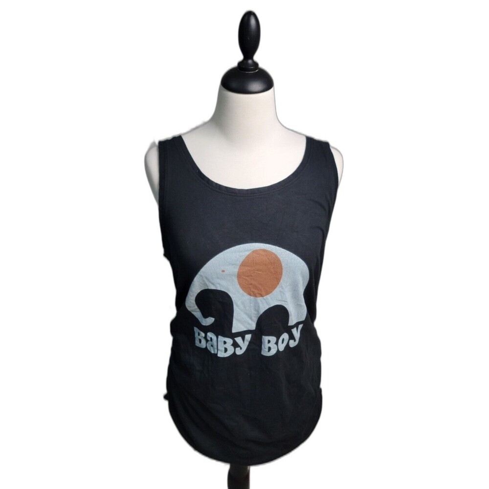 Cafepress Maternity Sleeveless Tank size Lg with Elephant and Baby Boy on Front
